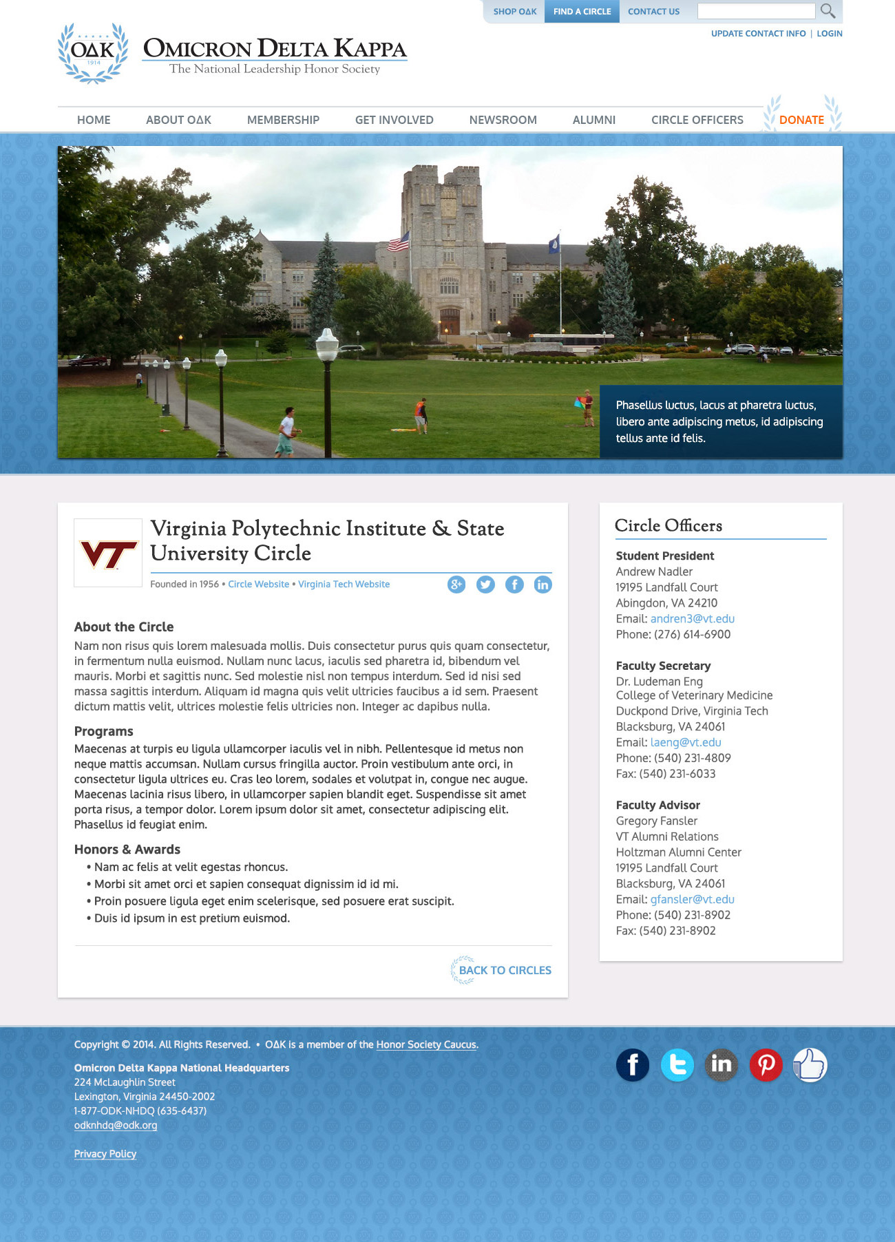ODK Chapter Circle homepage