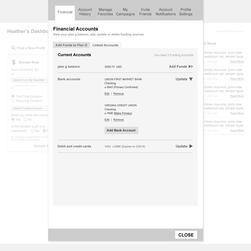 Account settings