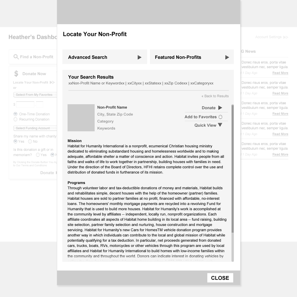 Search for non-profit